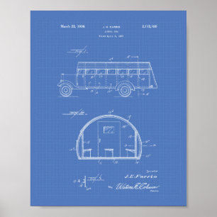 Schoolbus 1937 Patent Art Blueprint Poster