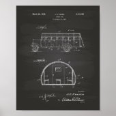 Schoolbus 1937 Patent Art Chalkboard Poster (Voorkant)