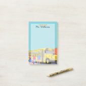 Schoolbus — Aangepersonaliseerde leerkrachten Post Post-it® Notes (Op bureau)