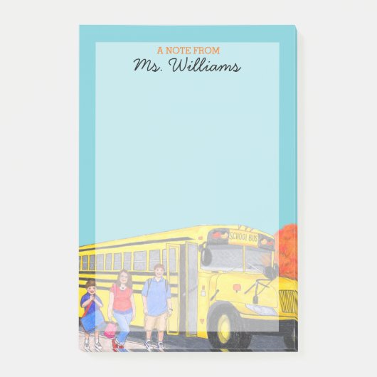 Schoolbus — Aangepersonaliseerde leerkrachten Post Post-it® Notes (Voorkant)