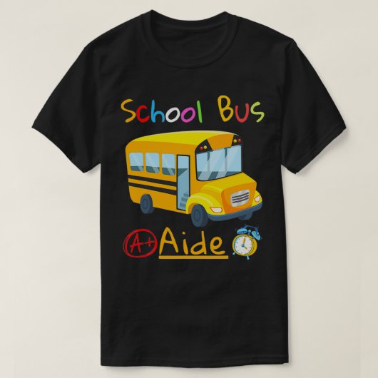 Schoolbus-aide-plein terug naar school-matchinggro t-shirt (Design voorkant)