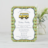 schoolbus-Baby shower Kaart (Staand voorkant)