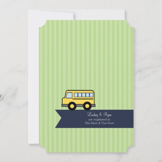 schoolbus-Baby shower Kaart (Achterkant)