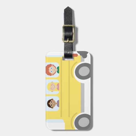 Schoolbus Bagagelabel (Voorkant verticaal)