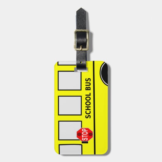 Schoolbus Bagagelabel (Voorkant verticaal)