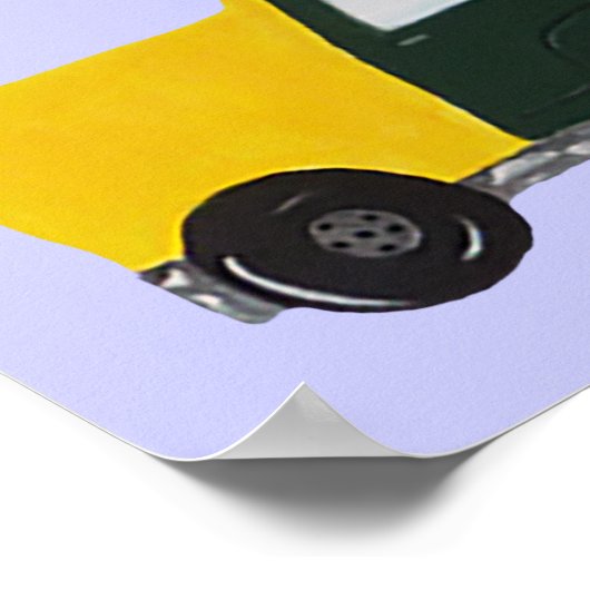  schoolbus, brand en zandwagen poster (Hoek)