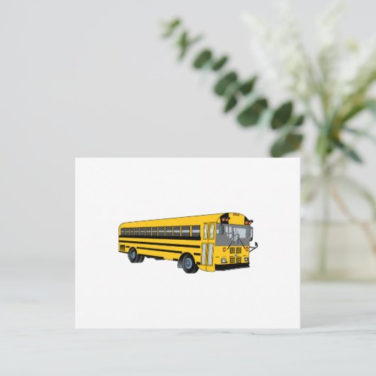 Schoolbus Briefkaart (Staand voorkant)