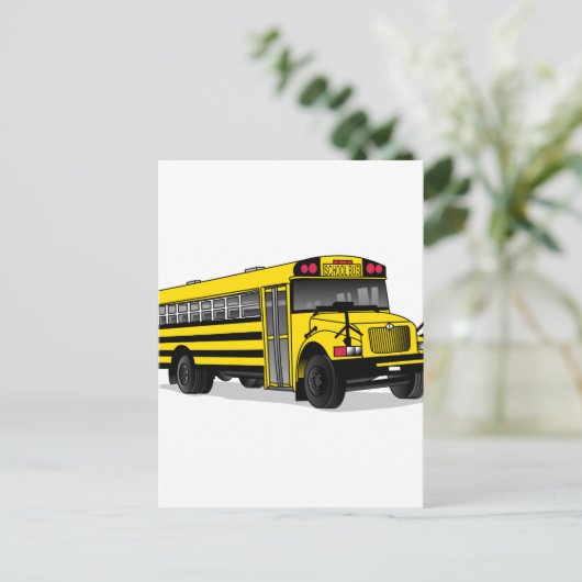 Schoolbus Briefkaart (Staand voorkant)