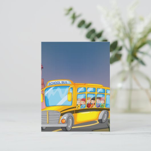 Schoolbus Briefkaart (Staand voorkant)