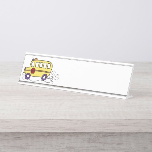 Schoolbus Bureau Naambordje (Voorkant)