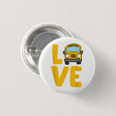 Schoolbus Busdriver Love School Ronde Button 3,2 Cm (Voorkant /achterkant)