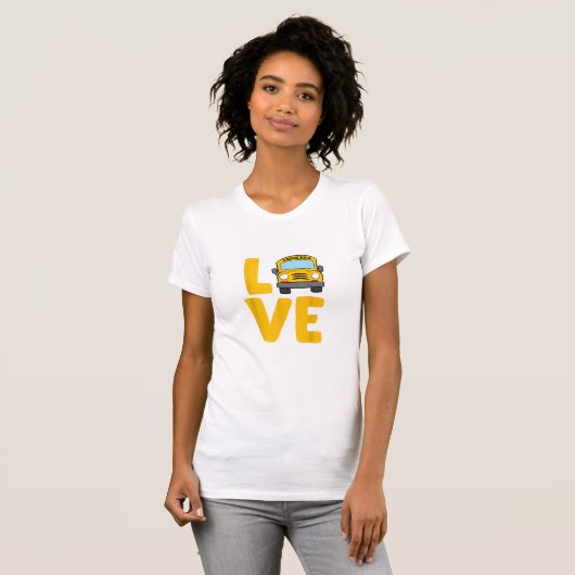 Schoolbus Busdriver Love School T-shirt (Voorkant volledig)