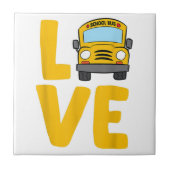 Schoolbus Busdriver Love School Tegeltje (Voorkant)