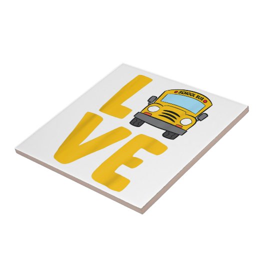Schoolbus Busdriver Love School Tegeltje (Zijkant)