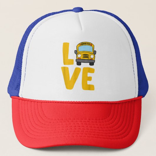 Schoolbus Busdriver Love School Trucker Pet (Voorkant)