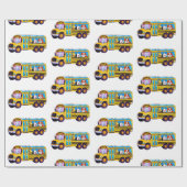 Schoolbus Cadeaupapier (Vlak)