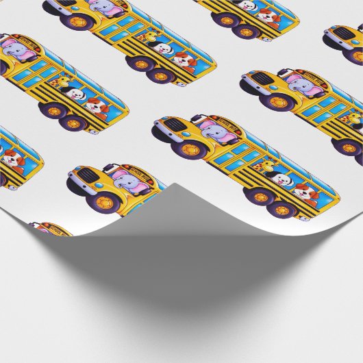 Schoolbus Cadeaupapier (Hoek)