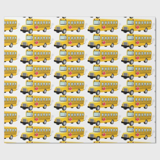 Schoolbus Cadeaupapier (Vlak)