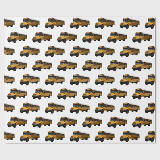 Schoolbus cartoon illustratie cadeaupapier (Vlak)