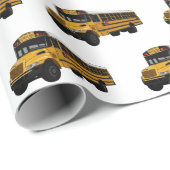 Schoolbus cartoon illustratie cadeaupapier (Rol Hoek)