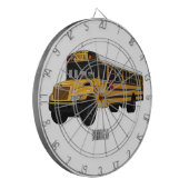 Schoolbus cartoon illustratie dartbord (Voorkant Links)