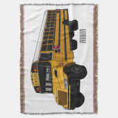 Schoolbus cartoon illustratie deken (Voorkant Verticaal)