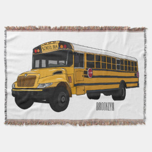 Schoolbus cartoon illustratie deken