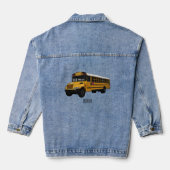 Schoolbus cartoon illustratie denim jacket (Achterkant)