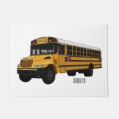 Schoolbus cartoon illustratie deurmat (Voorkant)