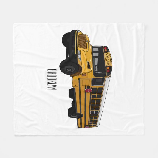 Schoolbus cartoon illustratie fleece deken (Voorkant (Horizontaal))