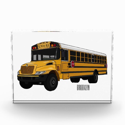 Schoolbus cartoon illustratie fotoblokken (Voorkant)