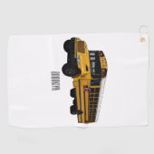 Schoolbus cartoon illustratie golfhanddoek (Horizontaal)