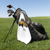 Schoolbus cartoon illustratie golfhanddoek (Groen)