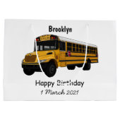 Schoolbus cartoon illustratie groot cadeauzakje (Achterkant)