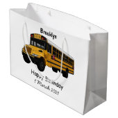 Schoolbus cartoon illustratie groot cadeauzakje (Achterkant Gekanteld)