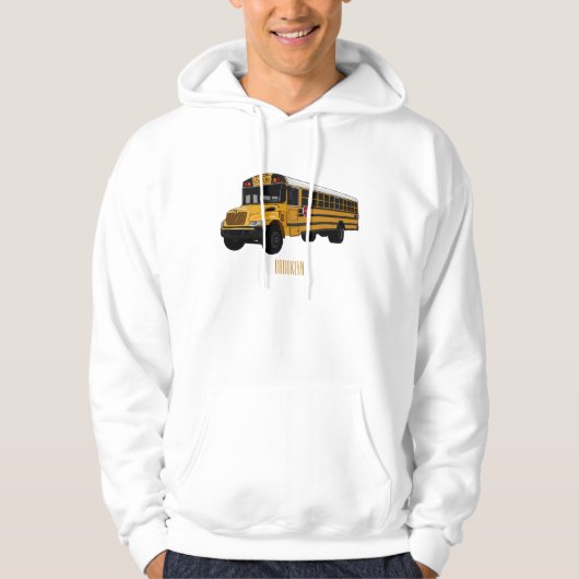 Schoolbus cartoon illustratie hoodie (Voorkant)