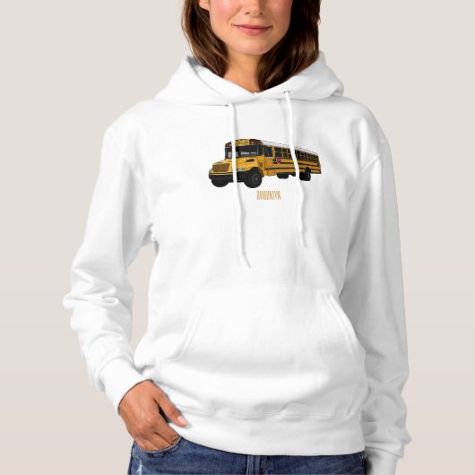 Schoolbus cartoon illustratie hoodie (Voorkant)
