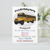 Schoolbus cartoon illustratie kaart (Staand voorkant)