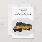 Schoolbus cartoon illustratie kaart (Achterkant)