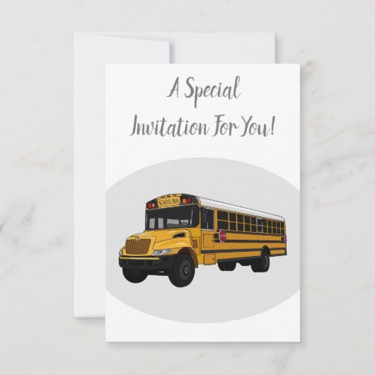 Schoolbus cartoon illustratie kaart (Achterkant)