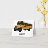 Schoolbus cartoon illustratie kaart (Gele Bloem)