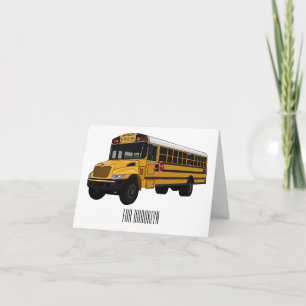 Schoolbus cartoon illustratie kaart