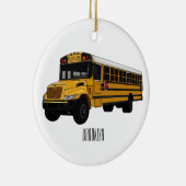 Schoolbus cartoon illustratie keramisch ornament (Rechts)