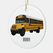 Schoolbus cartoon illustratie keramisch ornament (Links)