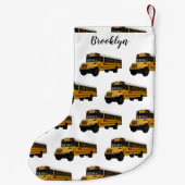 Schoolbus cartoon illustratie kleine kerstsok (Achterkant)