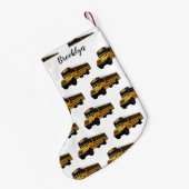 Schoolbus cartoon illustratie kleine kerstsok (Achterkant (Hangend))