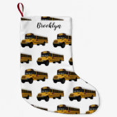 Schoolbus cartoon illustratie kleine kerstsok (Voorkant)