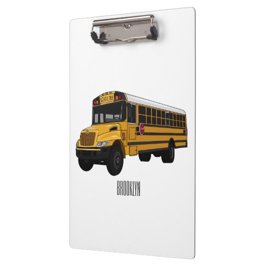 Schoolbus cartoon illustratie klembord (Links)