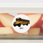 Schoolbus cartoon illustratie labels (Aangebracht)
