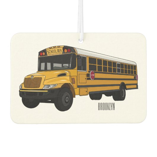 Schoolbus cartoon illustratie luchtverfrisser (Voorkant)